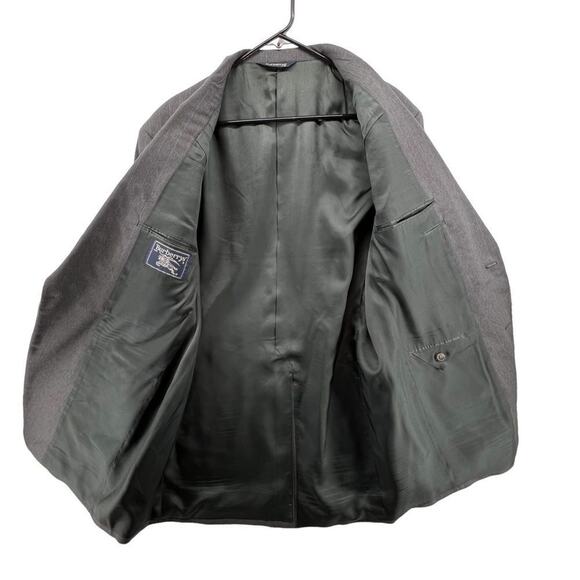 Burberrys Size 44L Gray Suit Jacket Sports Coat Vertical Stripes Two Button - Picture 4 of 7